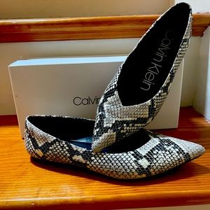 Calvin Klein Snakeskin Flats